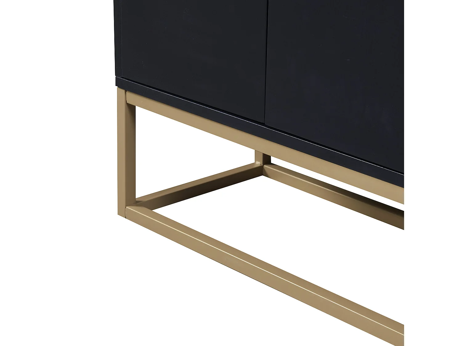 Buffet noir avec 4 portes et étagères de rangement - 120x30x80 cm