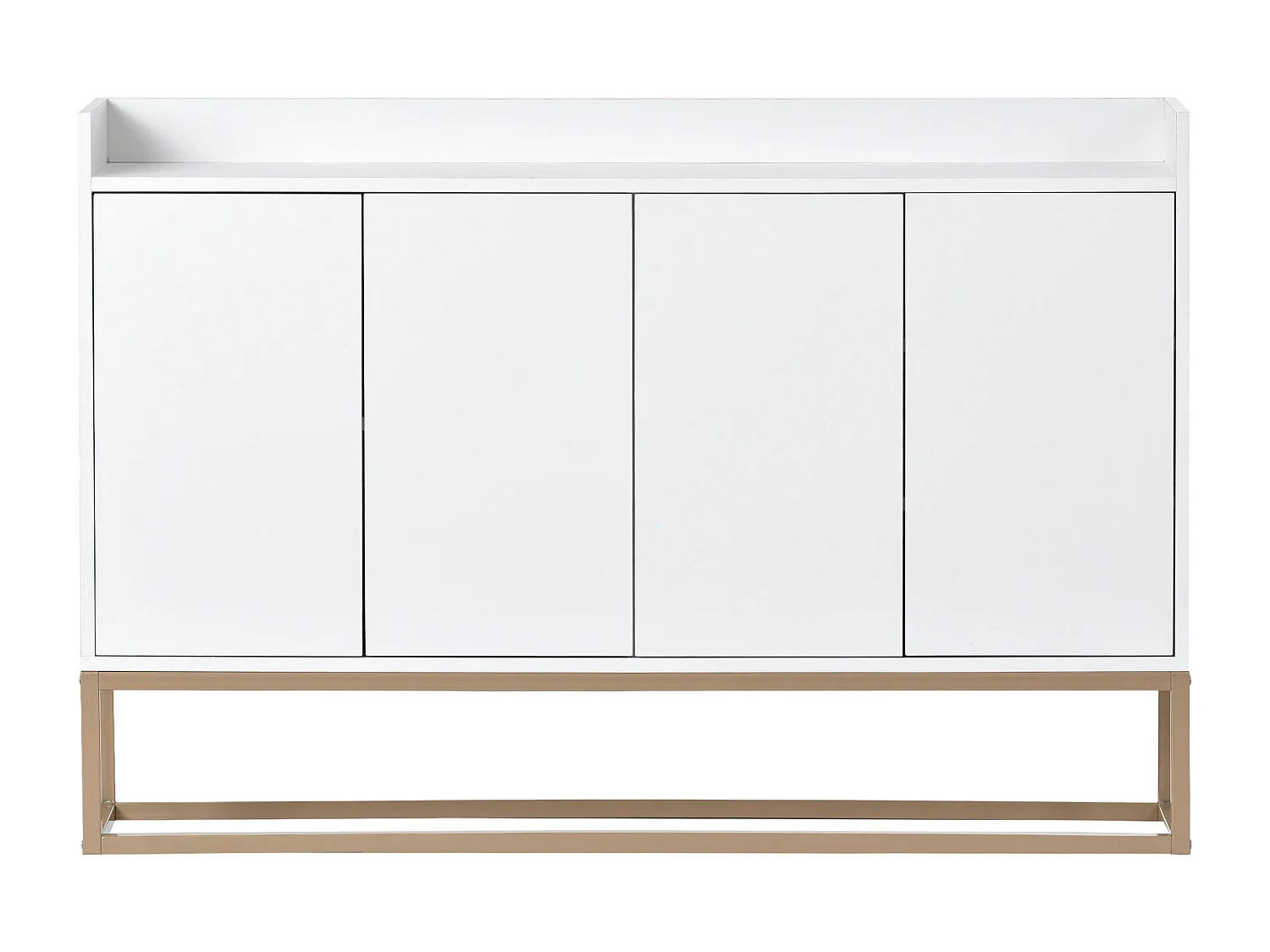 Buffet blanc avec 4 portes et étagères de rangement - 120x30x80 cm
