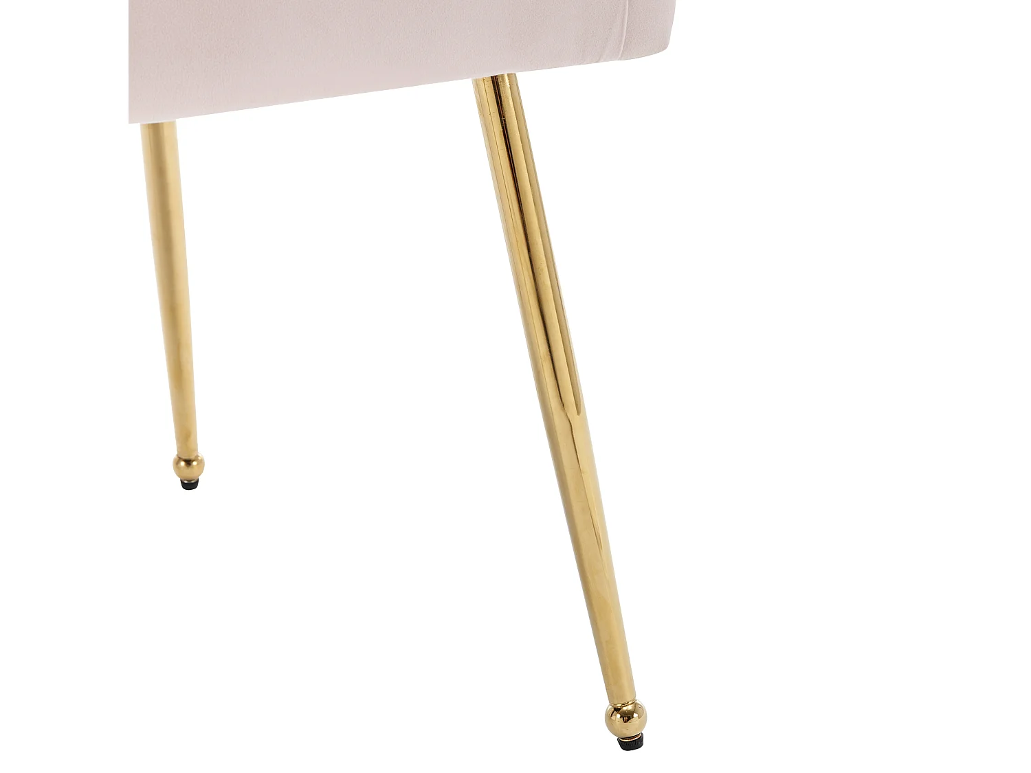 Lot de 4 Chaises de salle à manger rembourré pieds en Métal Doré - Rose