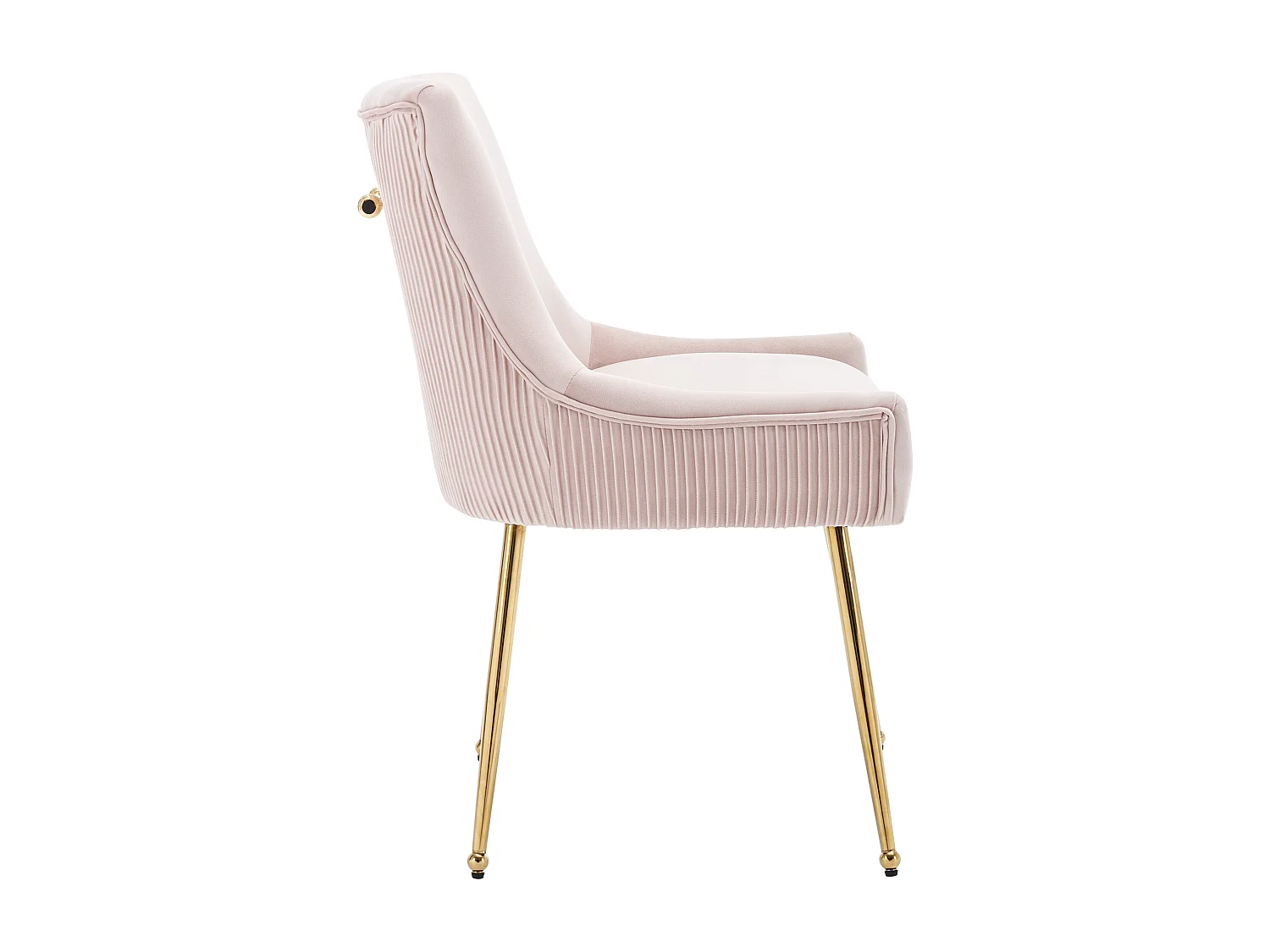 Lot de 2 Chaises de salle à manger rembourré pieds en Métal Doré - Rose