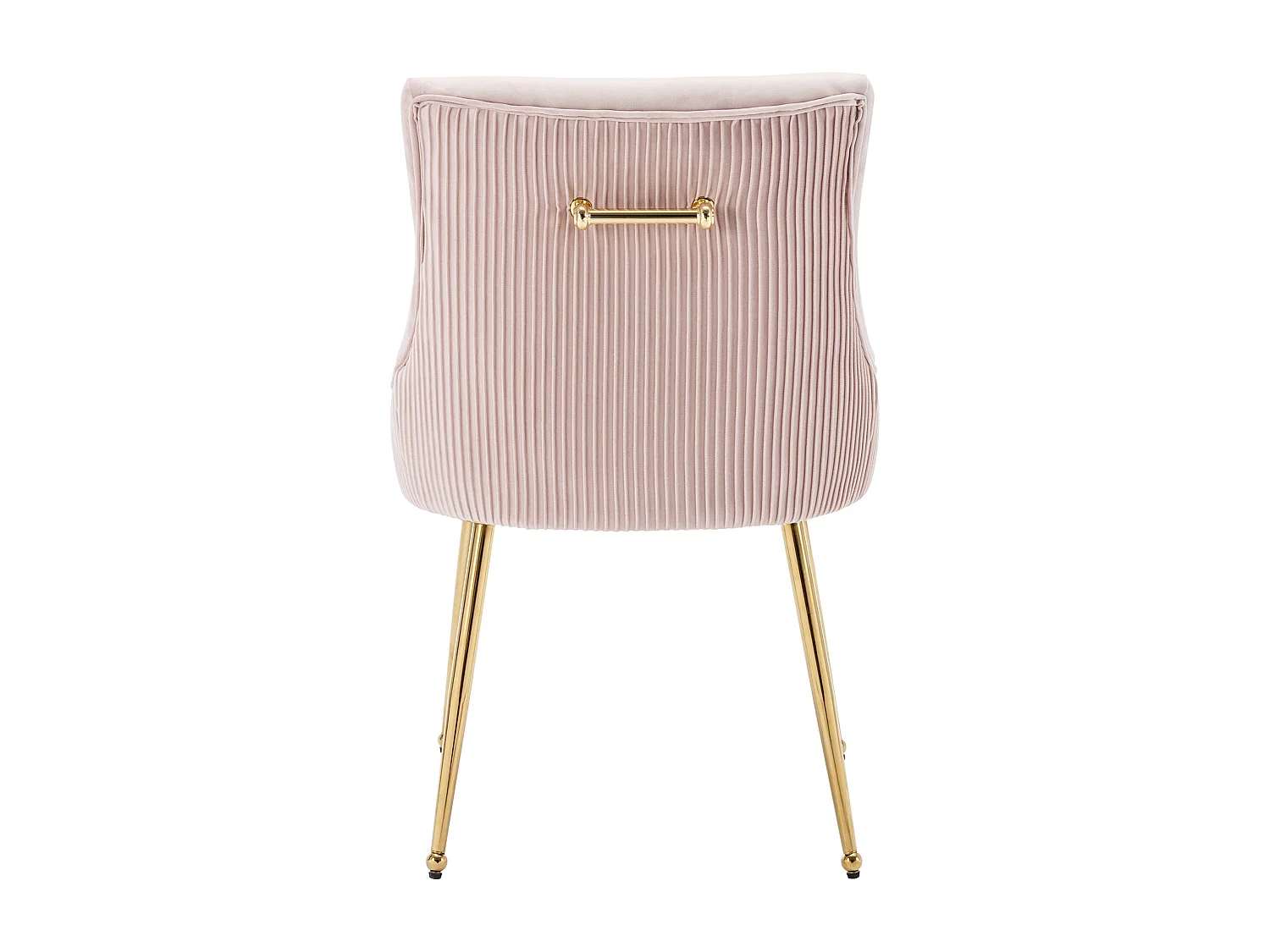 Lot de 2 Chaises de salle à manger rembourré pieds en Métal Doré - Rose