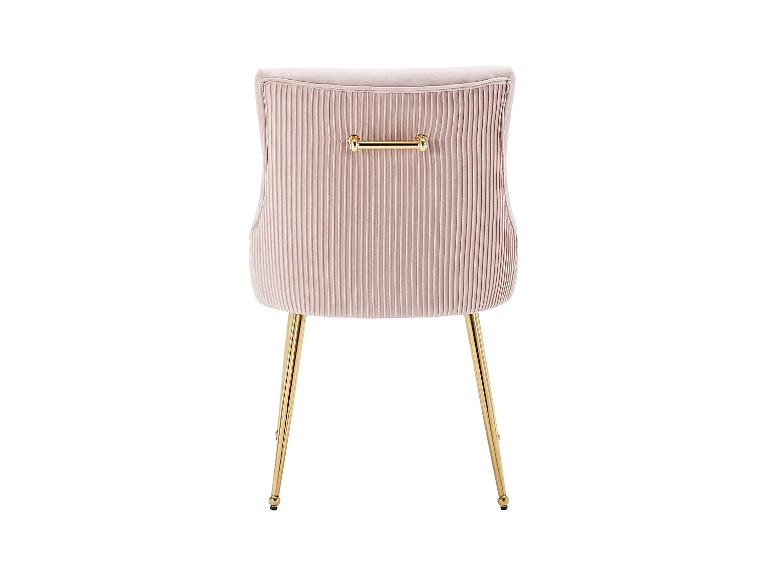 Lot de 2 Chaises de salle à manger rembourré pieds en Métal Doré - Rose
