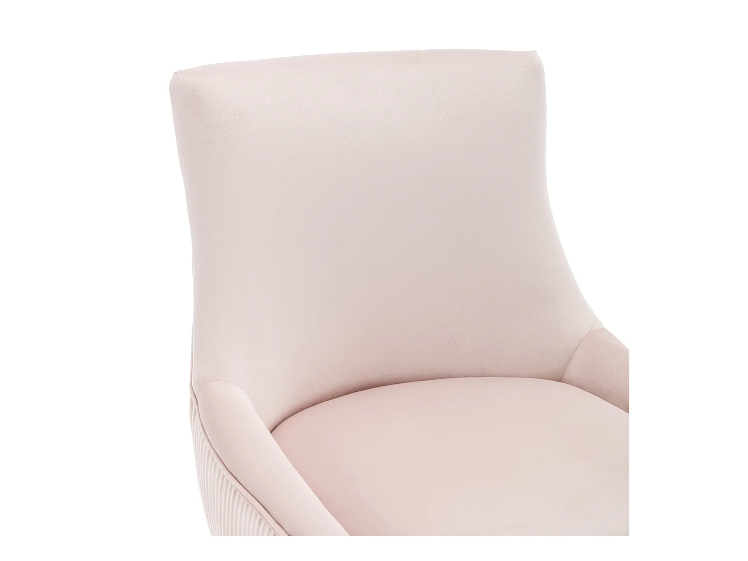 Lot de 2 Chaises de salle à manger rembourré pieds en Métal Doré - Rose