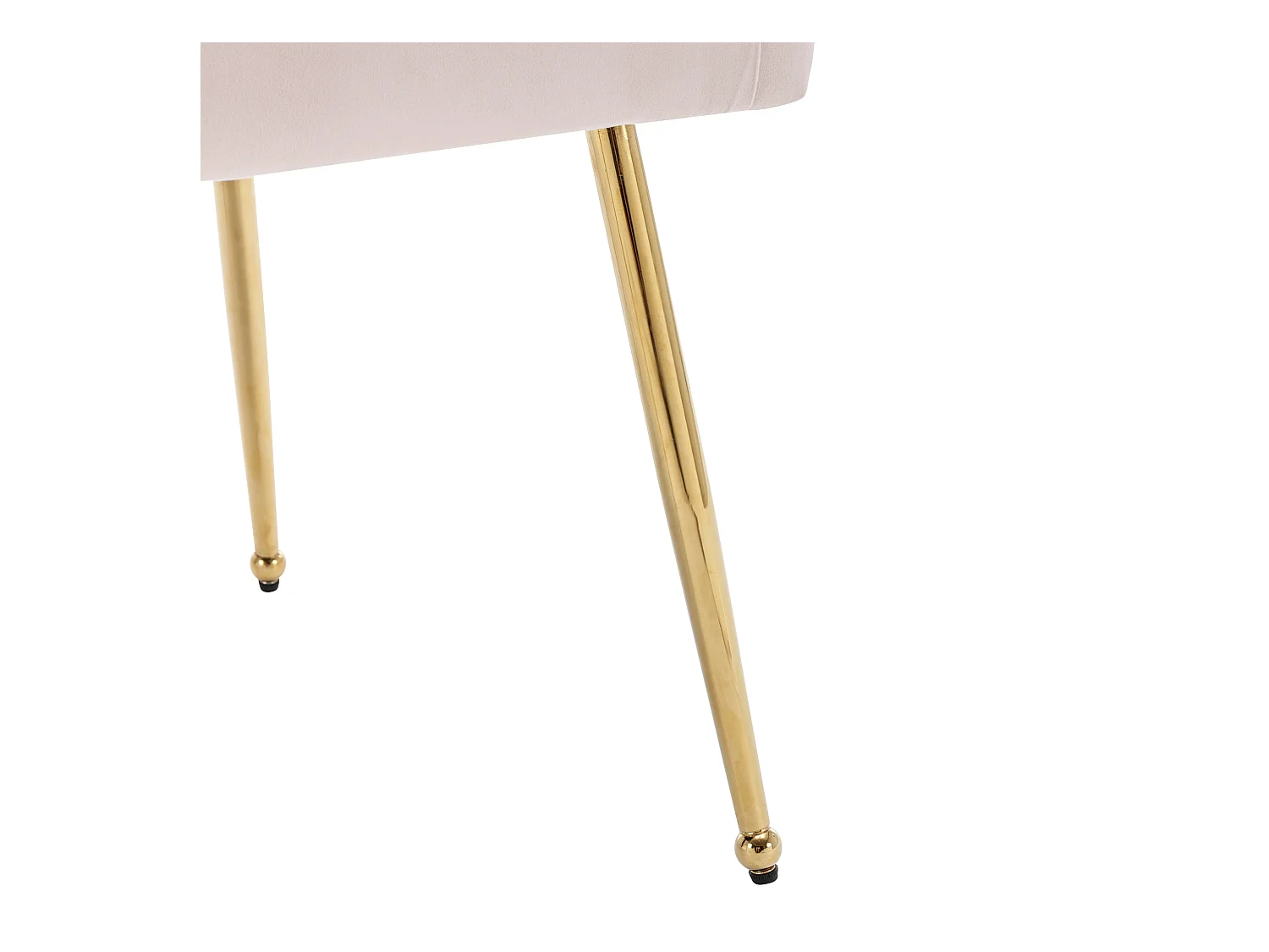 Lot de 2 Chaises de salle à manger rembourré pieds en Métal Doré - Rose