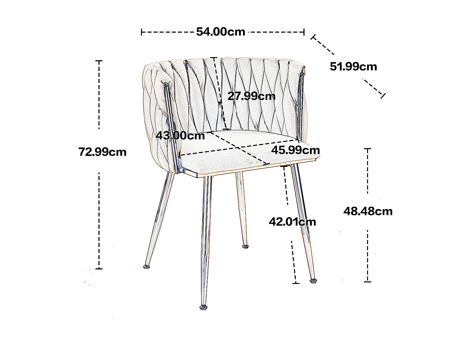 Lot de 2 Chaises de salle à manger en Velours Pied Doré - Rose