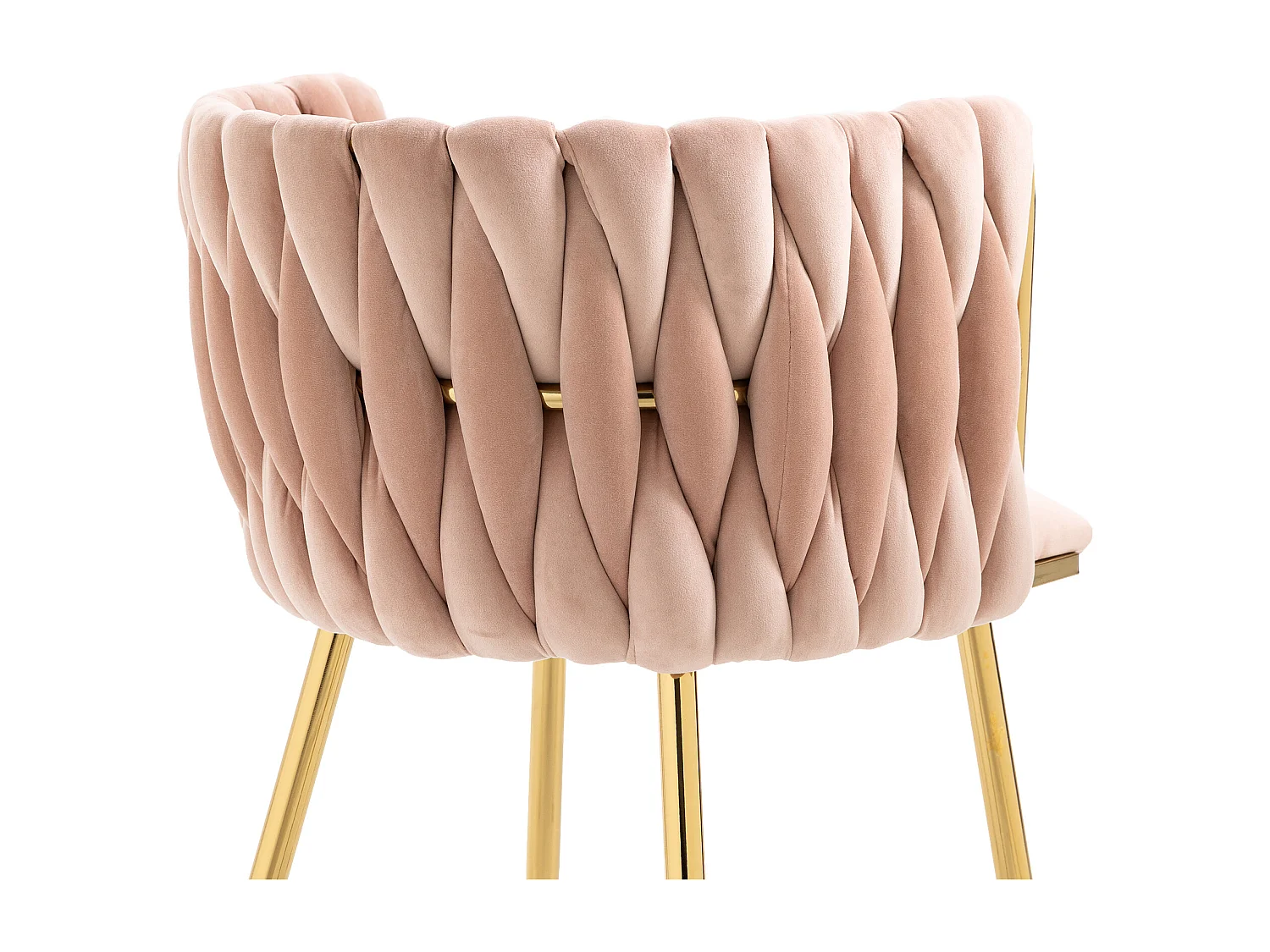 Lot de 2 Chaises de salle à manger en Velours Pied Doré - Rose