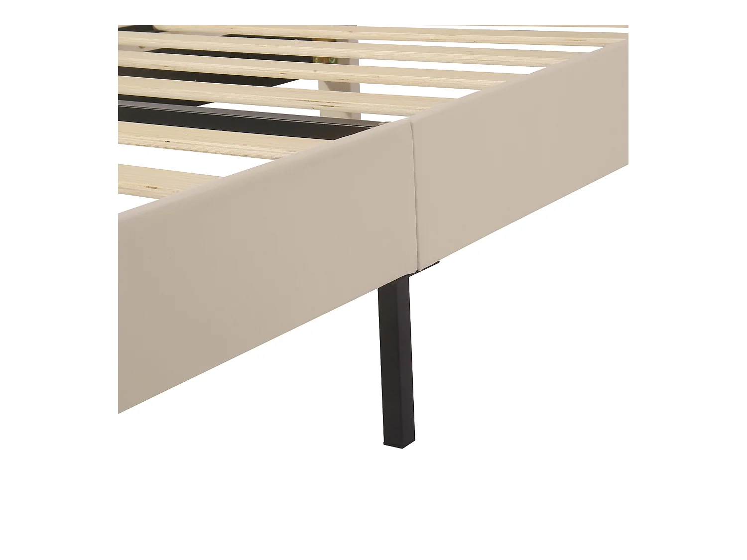 Bett 90 x 200 cm – beige Samt – Kinderbett mit verstellbarem Kopfteil und Holzlattenrost – ohne Matratze