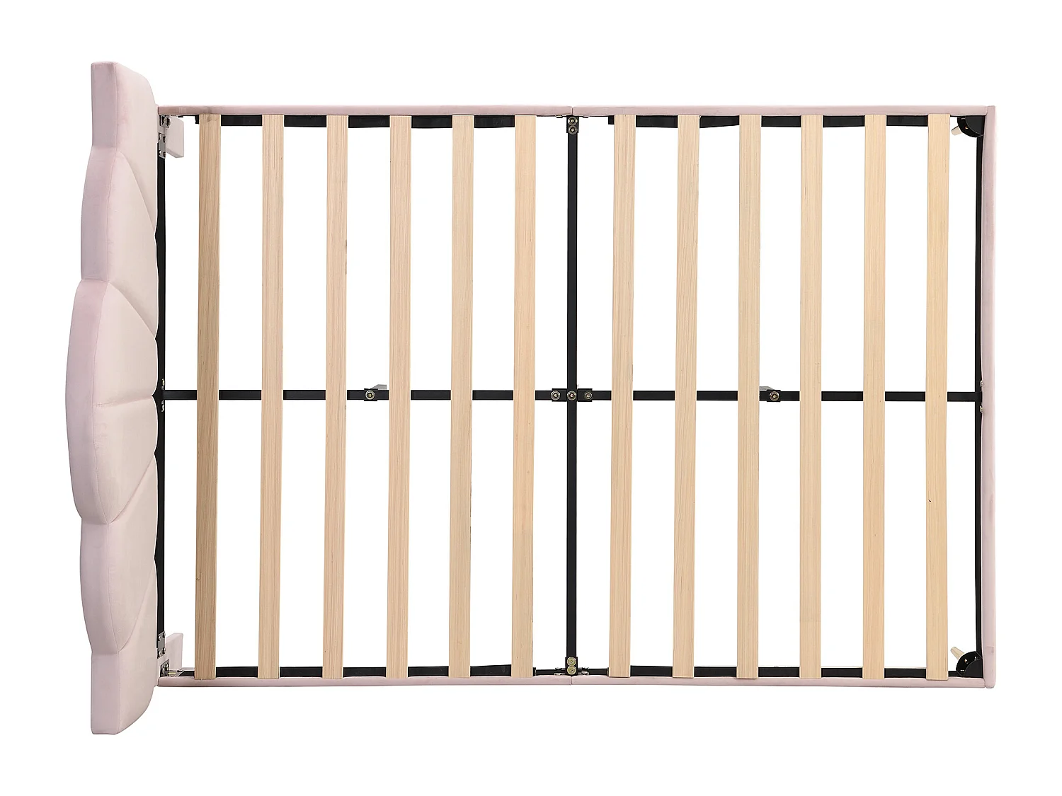 Cama de adulto tapizada cama doble 140x200 cm forma de concha - Rosa