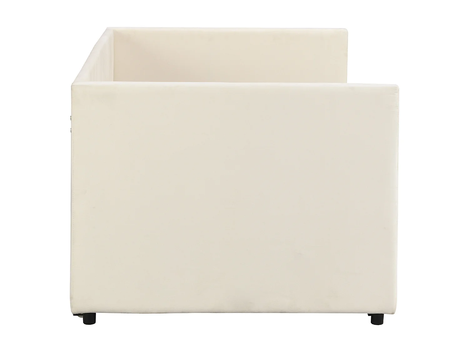 Cama de cenizas acolchada 90/180x200 cm cuna multifuncional en tela de terciopelo - Beige