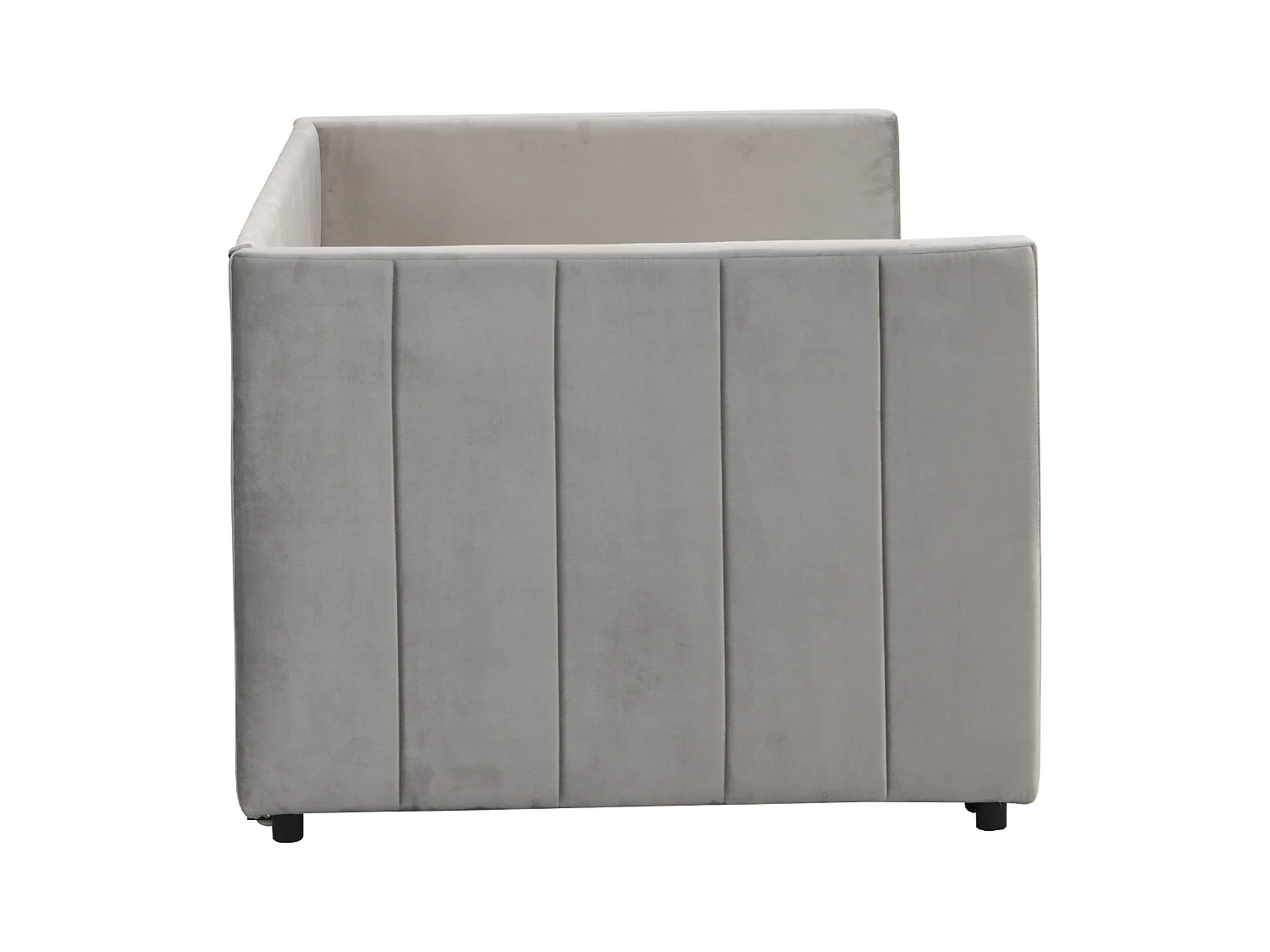 Letto imbottito estraibile 90/180x200 cm - velluto - con rete a doghe - grigio