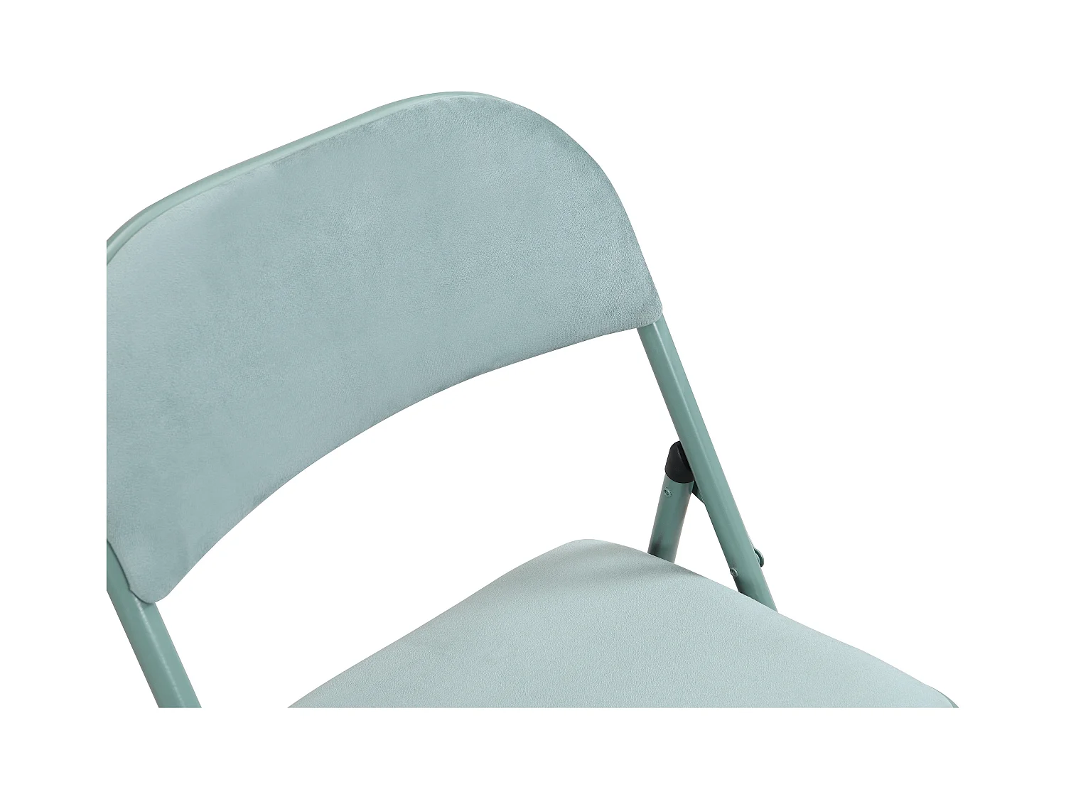 Juego de 2 sillas plegables de terciopelo y metal - Verde almendra - ORTENSIA