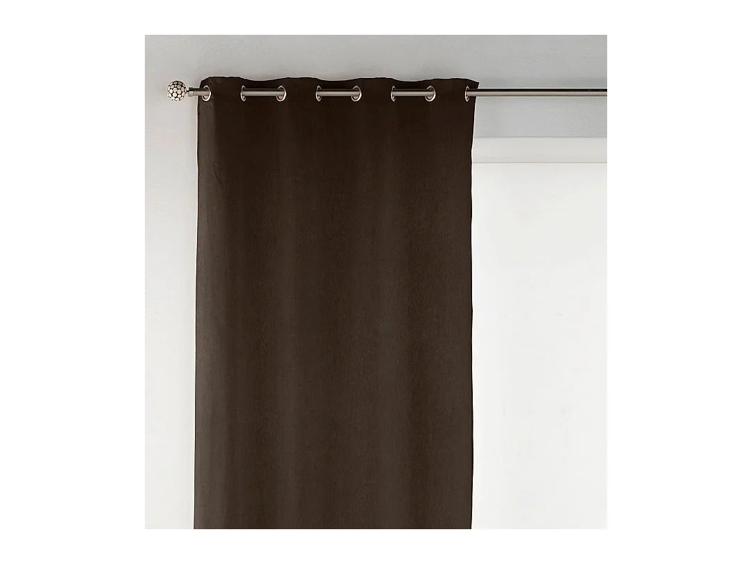 Rideau en velours marron Mélanie 140x270 cm