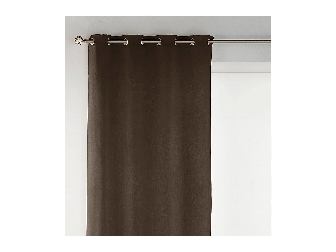 Rideau en velours chocolat Mélanie 140x270 cm