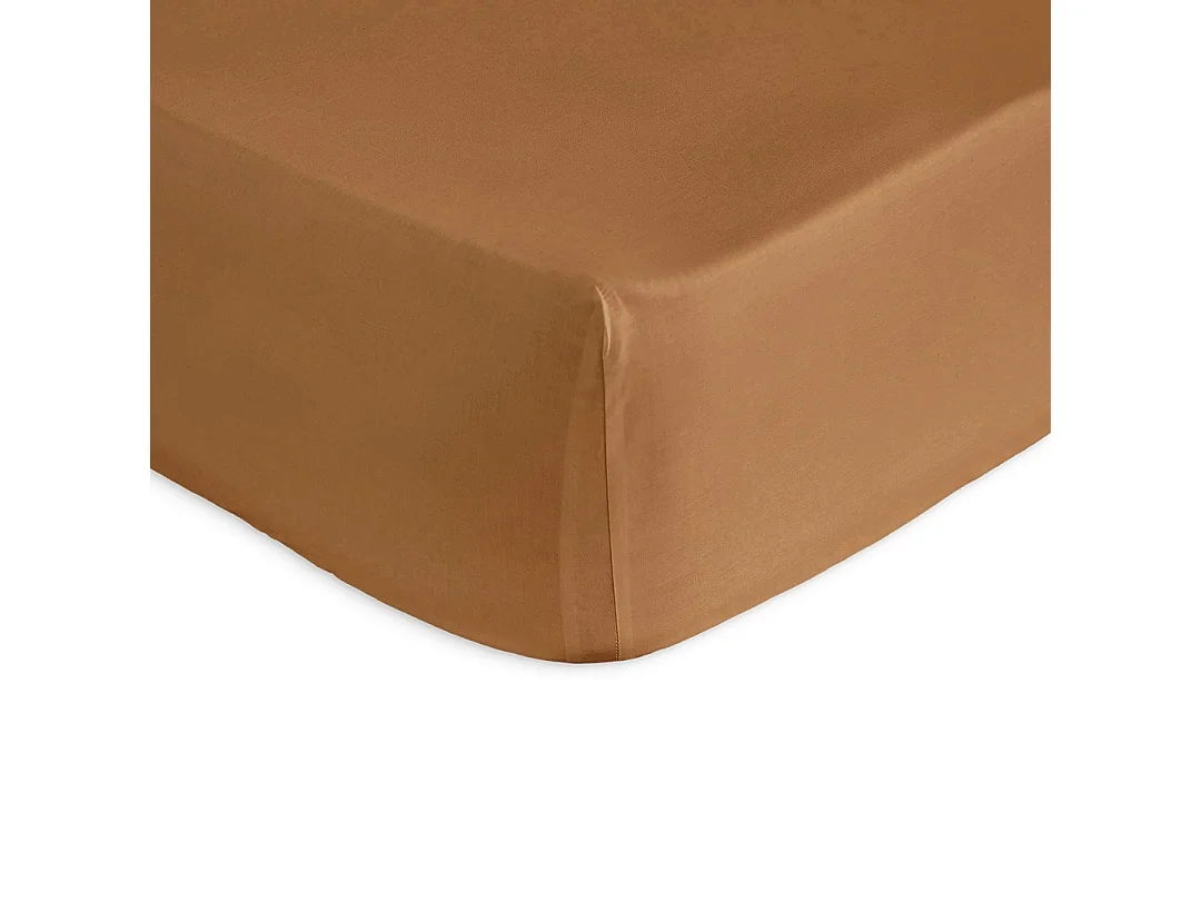 Drap Housse housse PURE caramel Guy Laroche 200x200 + 28 cm