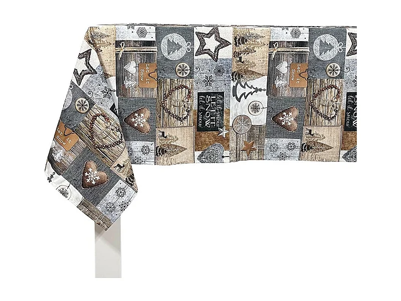 Nappe de Noël Naf Naf Warm Xmas multicolore 150x250 cm