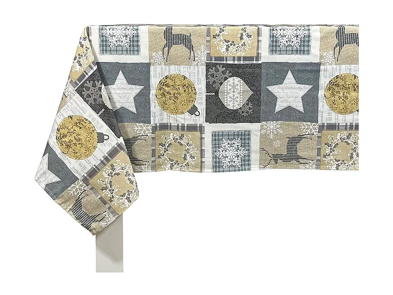 Nappe de Noël Naf Naf Rustic Xmas multicolore 150x200 cm