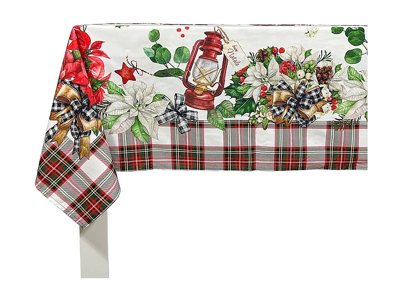 Nappe de Noël Naf Naf Ribbon Xmas multicolore 150x150 cm