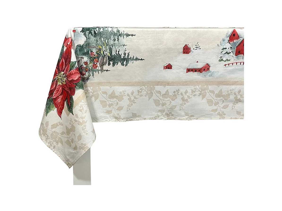 Nappe de Noël Naf Naf Chamonix multicolore 150x200 cm