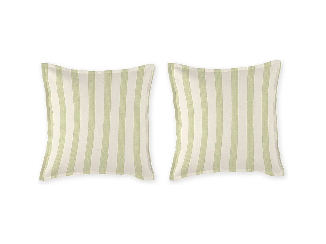 Taies d'oreiller 50x50+2 (2) 100% coton percale bio Bengale jaune c. 50x50