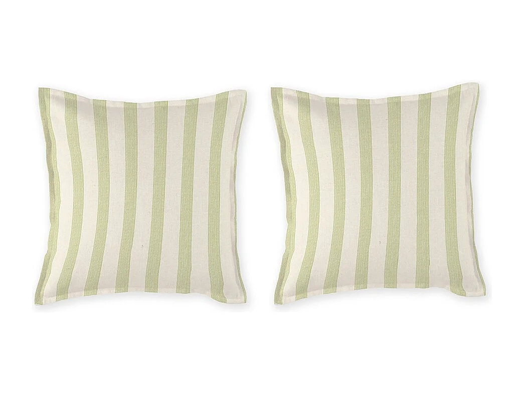 Taies d'oreiller 50x50+2 (2) 100% coton percale bio Bengale jaune c. 50x50