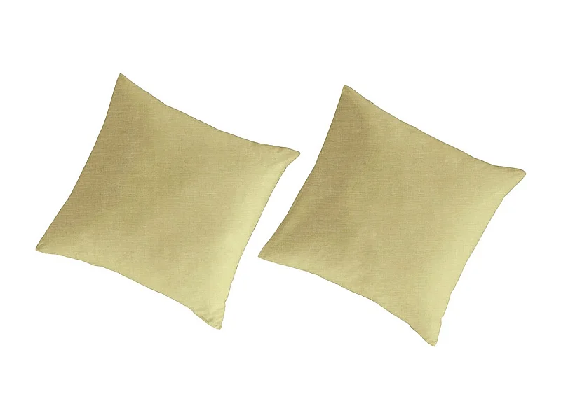 Taies d'oreiller 65x65(2) lin/coton bio Uni jaune c. 65x65