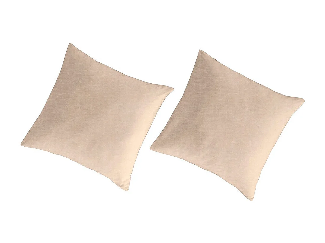 Taies d'oreiller 80x80(2) lin/coton bio Uni rose c. 80x80