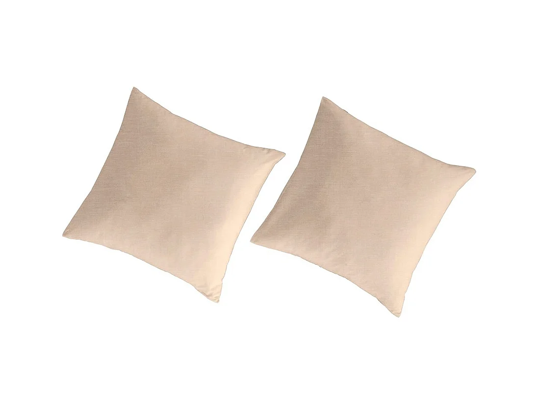 Taies d'oreiller 80x80(2) lin/coton bio Uni rose c. 80x80