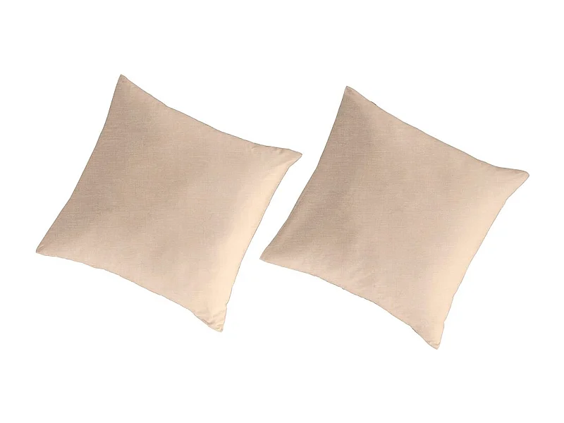 Taies d'oreiller 80x80(2) lin/coton bio Uni rose c. 80x80