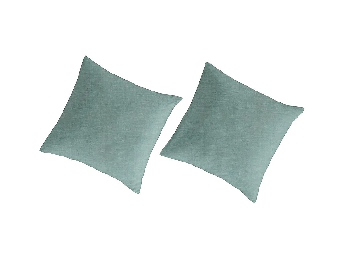 Taies d'oreiller 65x65(2) lin/coton bio Uni vert c. 65x65