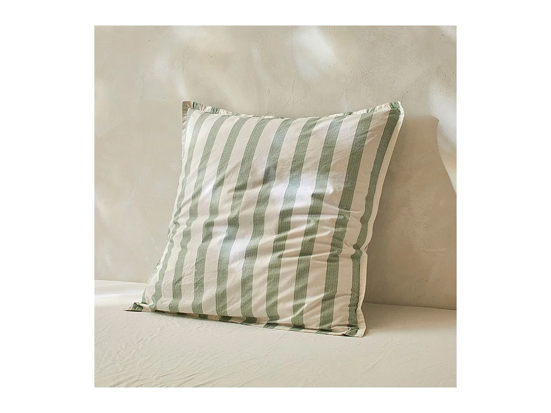 Taies d'oreiller 50x50+2 (2) 100% coton percale bio Vert Bengale c. 50x50