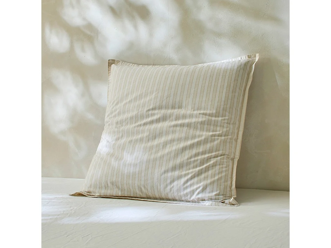 Fronhas 50x50+2 (2) 100% algodão percal orgânico Kerala areia