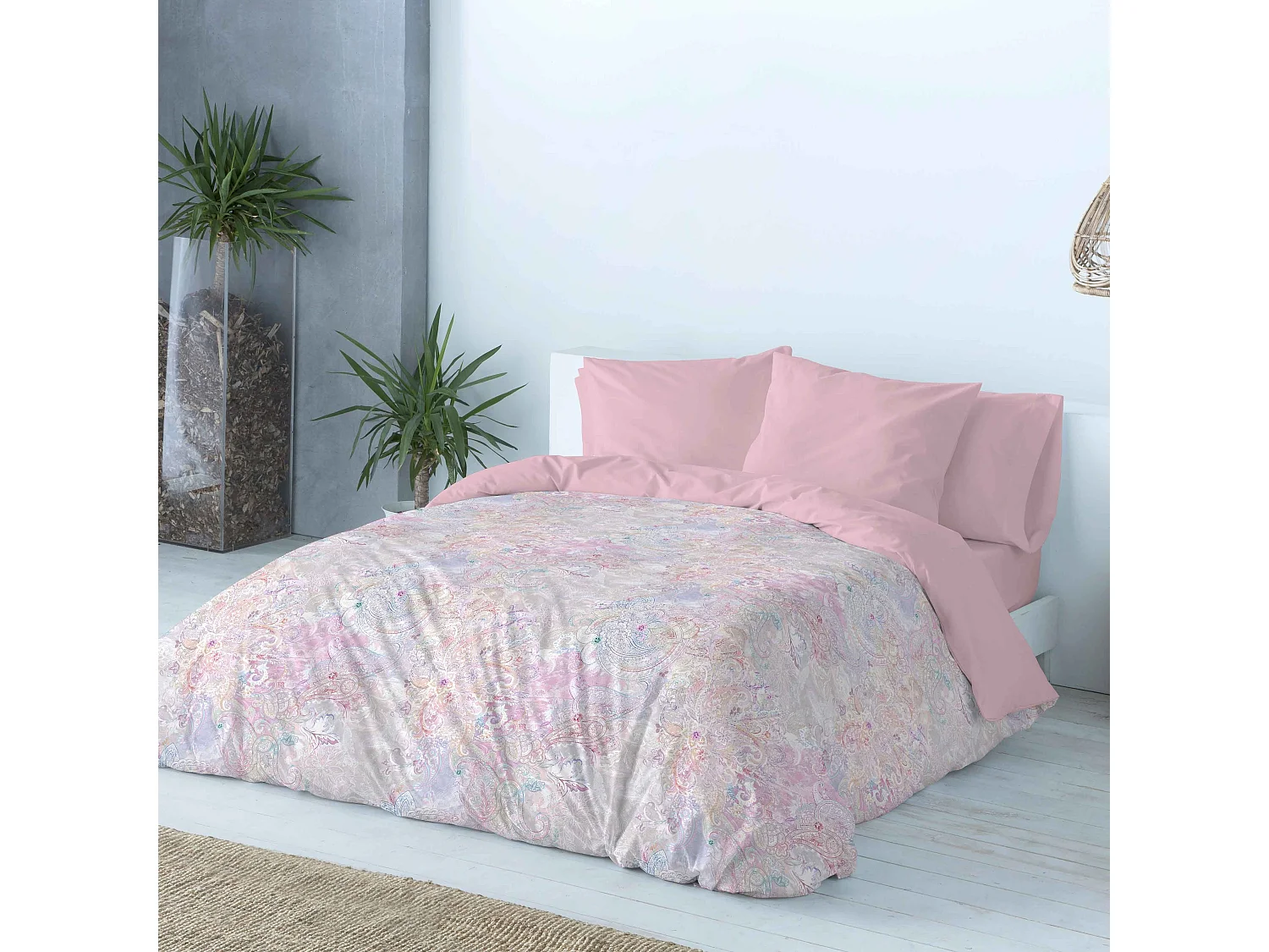 Housse de couette imprimée Naf Naf Pachemire multicolore 200x200 cm