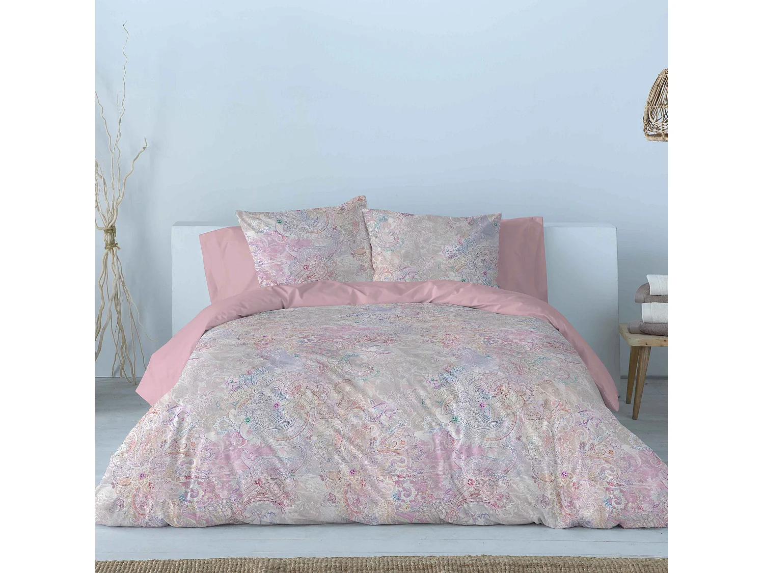 Housse de couette imprimée Naf Naf Pachemire multicolore 200x200 cm