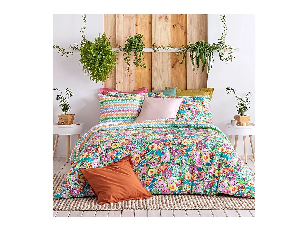 Housse de couette réversible multicolore Naf Naf LOLA 155x220 cm