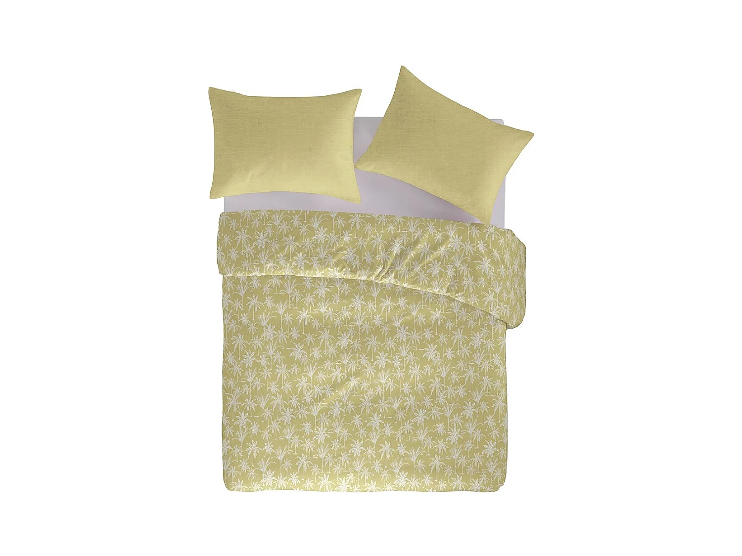 100% biologisch katoenen percal dekbedovertrek Goa Ecume limoen 140x200 cm