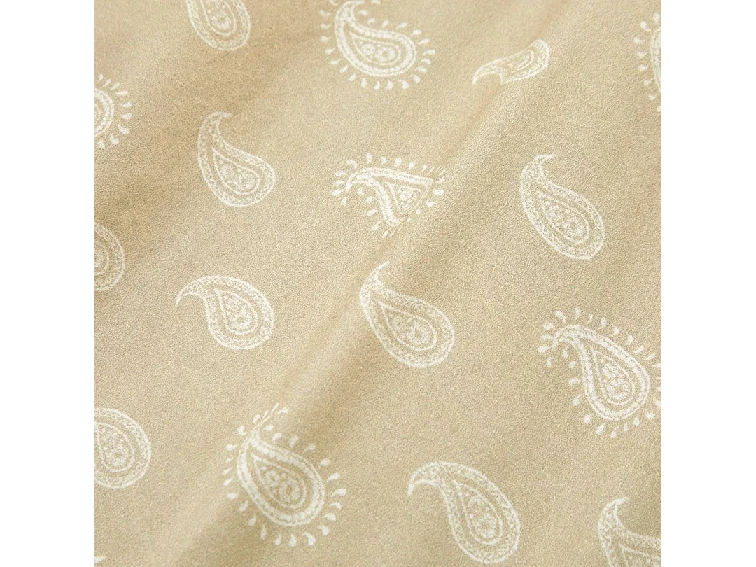 Housse de couette 100% coton percale bio Sari Ecume sable 200x200 cm