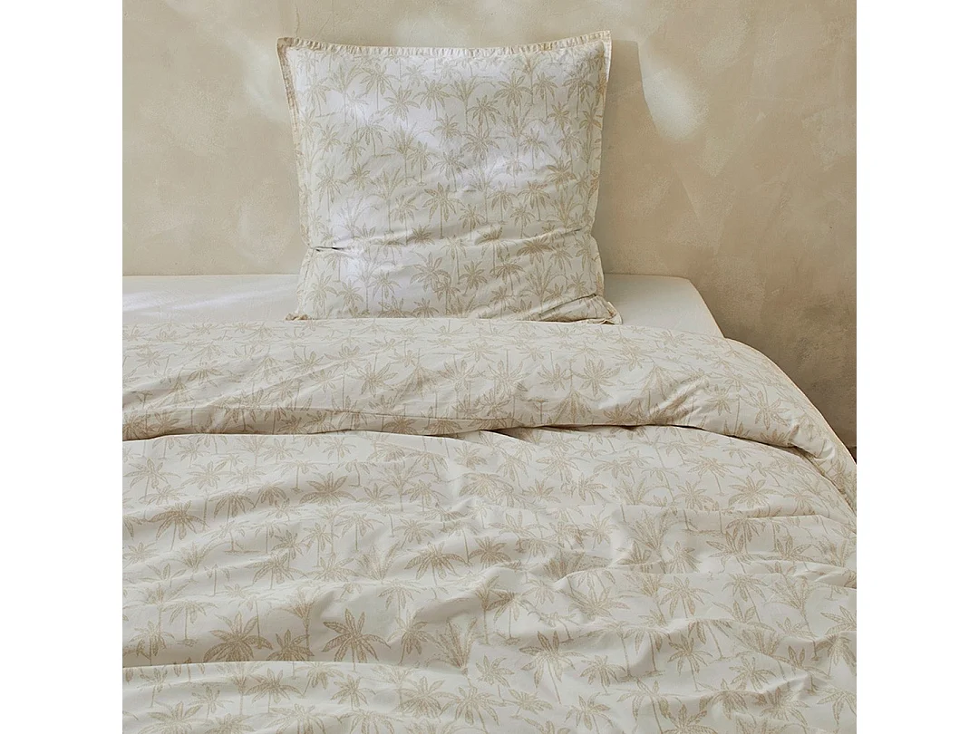 Dekbedovertrek 100% biologisch katoen perkal Goa Ecume marter 140x200 cm