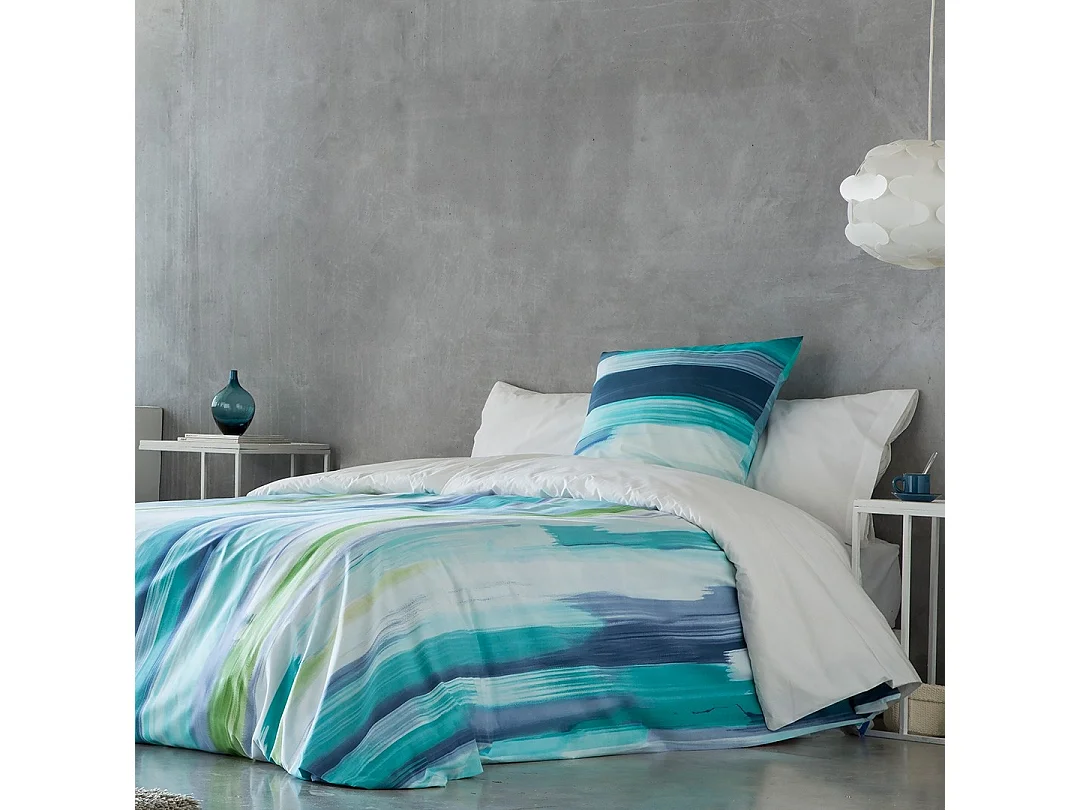 Housse de couette imprimée bleu marine Naf Naf Loane 155x220 cm