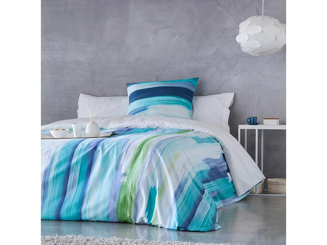 Housse de couette imprimée bleu marine Naf Naf Loane 155x220 cm