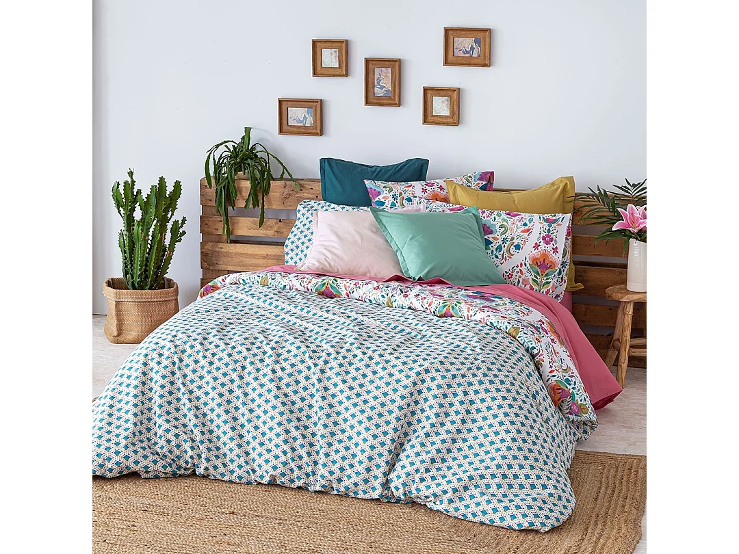 Housse de couette réversible multicolore Naf Naf SHIRE 155x220 cm