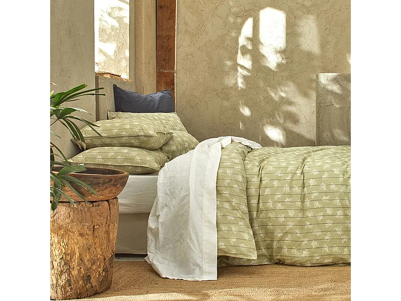 Copripiumino in lino/cotone biologico Langka lime