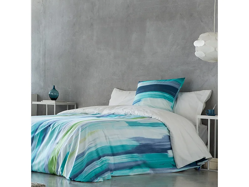 Housse de couette imprimée bleu marine Naf Naf Loane 200x200 cm