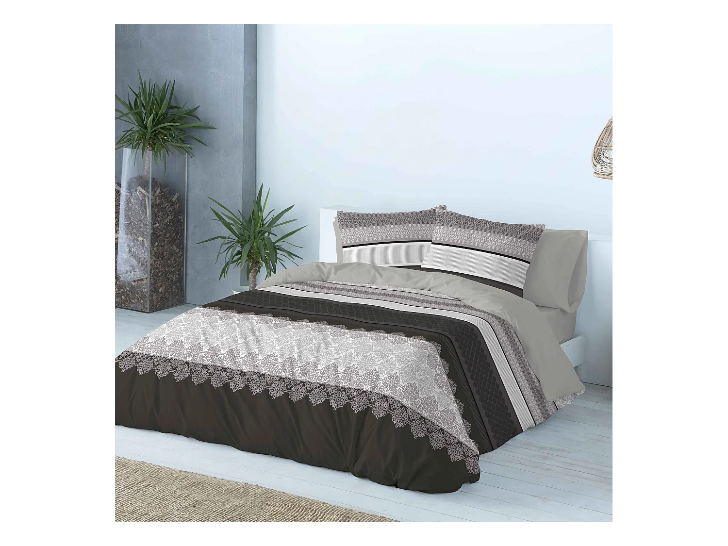 Naf Naf Marmer zwart dekbedovertrek 260x240 cm