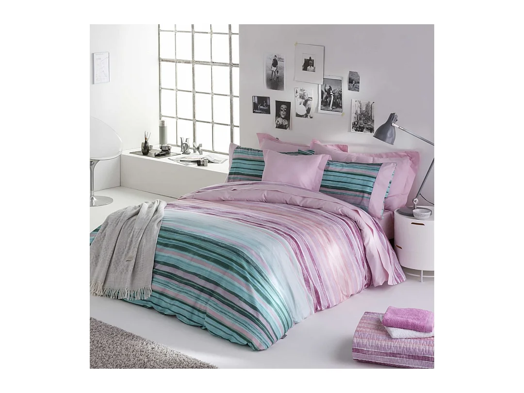 Housse de couette imprimée Naf Naf Elyse multicolore 260x240 cm