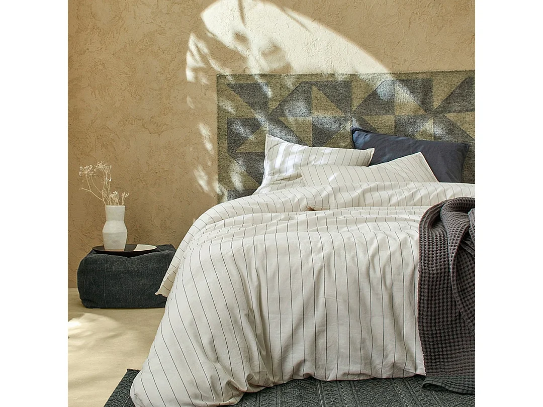 Housse de couette bleu gris 155x220 cm