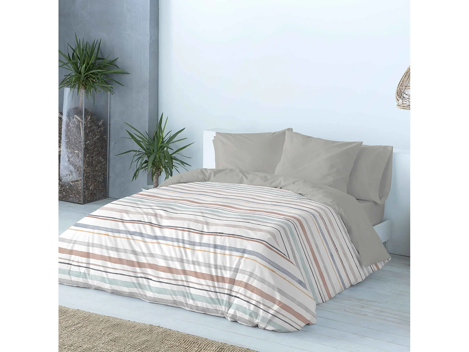 Dekbedovertrek Naf Naf Ethan grijs 260x240 cm