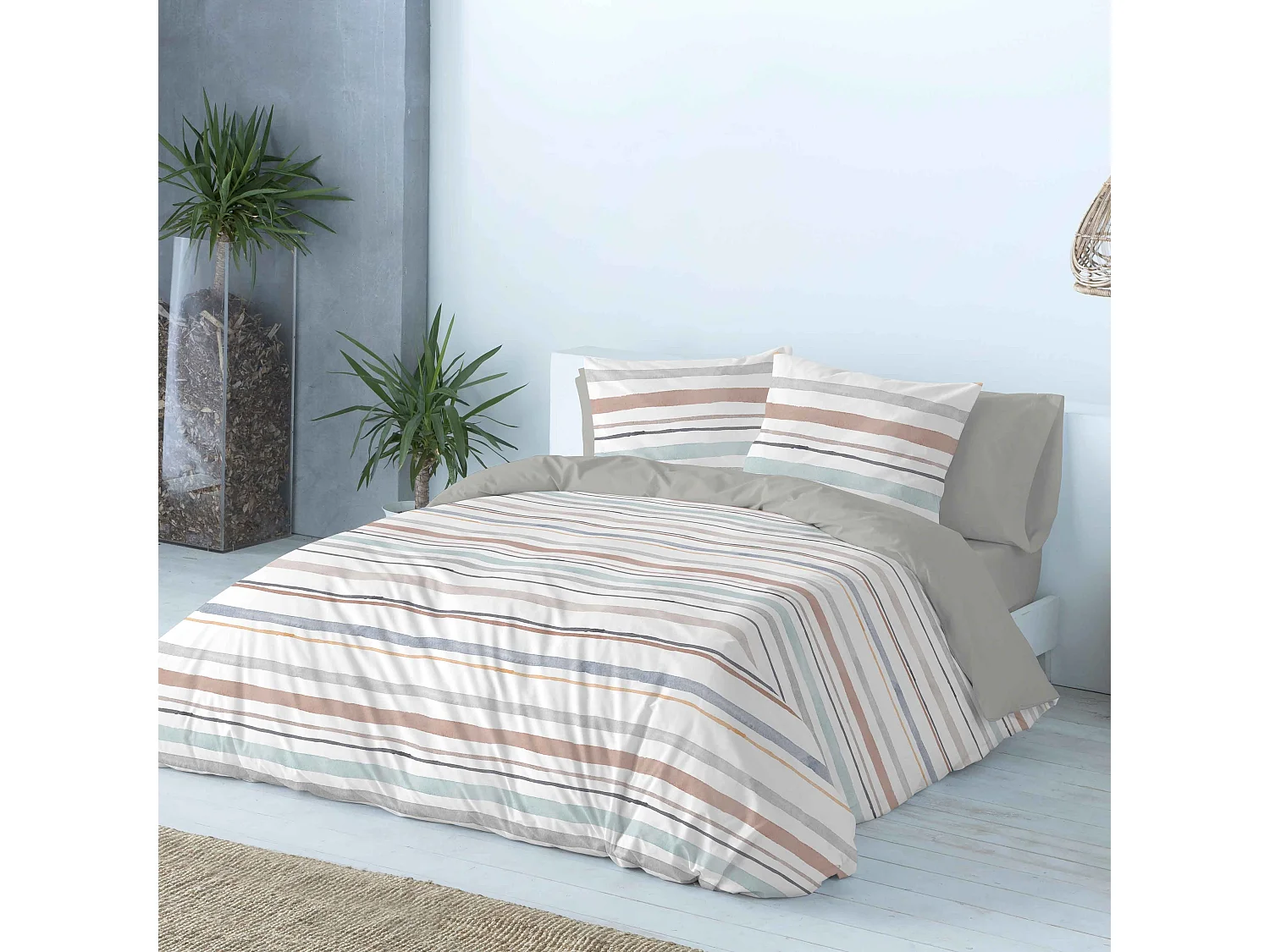 Dekbedovertrek Naf Naf Ethan grijs 240x220 cm