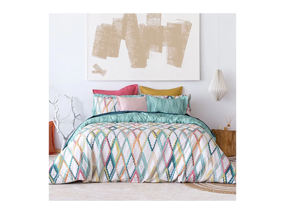 Housse de couette réversible Naf Naf IBOR multicolore 155x220 cm