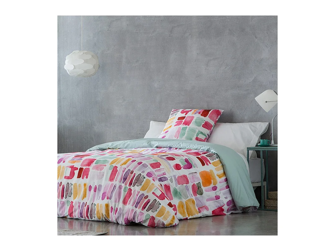 Housse de couette imprimée rose Naf Naf Lille 140x200 cm