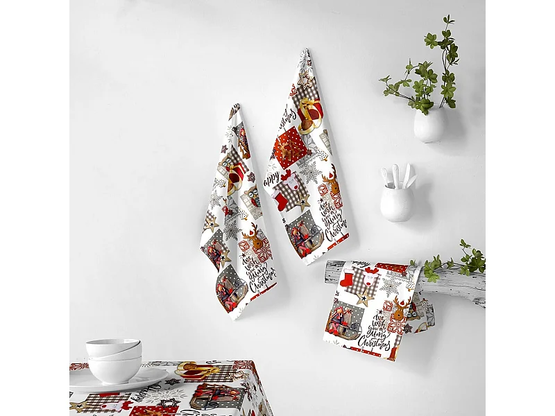 Naf Naf Naive Xmas Toalhas de cozinha de Natal multicolorido